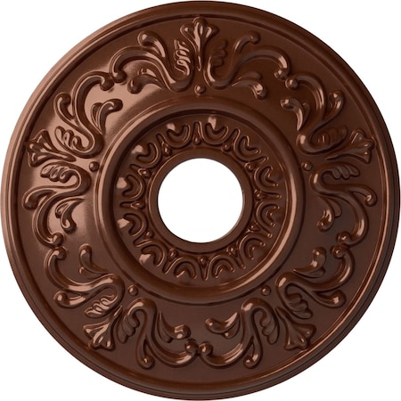 Ekena Millwork Valletta Ceiling Medallion (Fits Canopies up to 3 1/2"), 18"OD x 3 1/2"ID x 1"P, Copper Penny CM18VLCPS